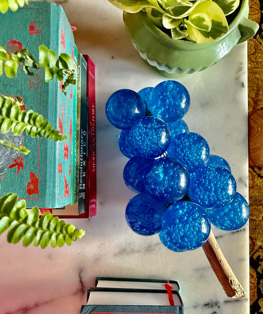 Blue Lucite Grape Cluster