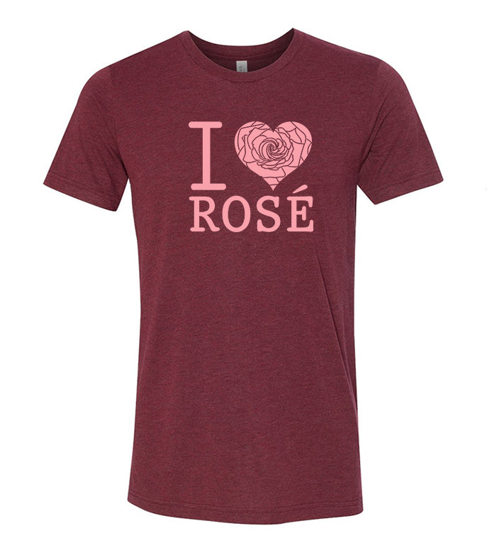 Big Red Sun's I Love Rosé Unisex Short-Sleeved Tee