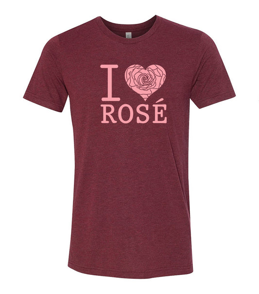 Big Red Sun's I Love Rosé Unisex Short-Sleeved Tee