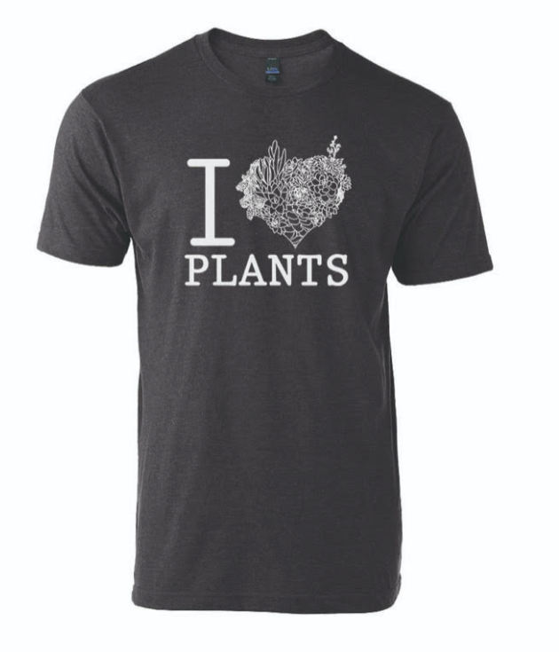 Big Red Sun's I Love Plants Unisex Short-Sleeved Tee - Charcoal