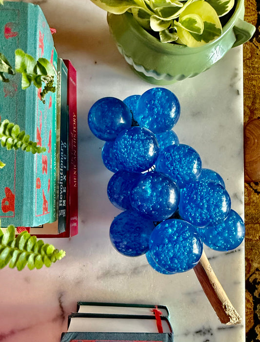 Blue Lucite Grape Cluster