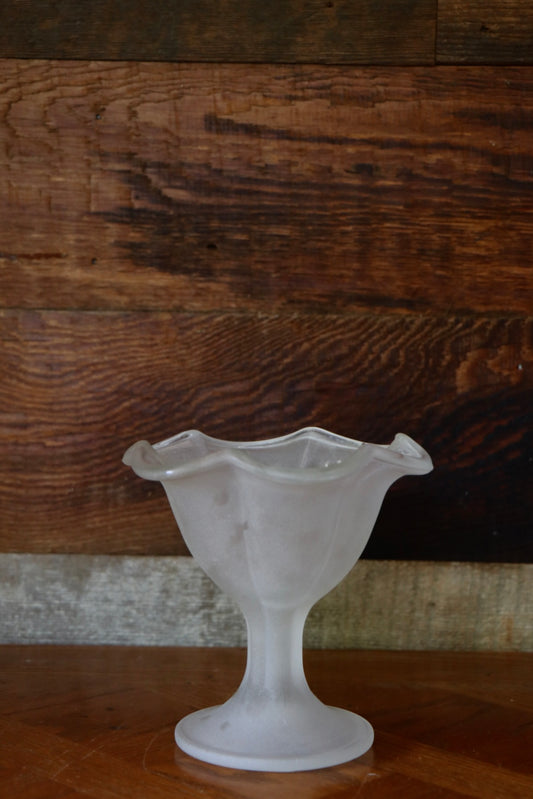 Frosted Glass Ice Cream Dish