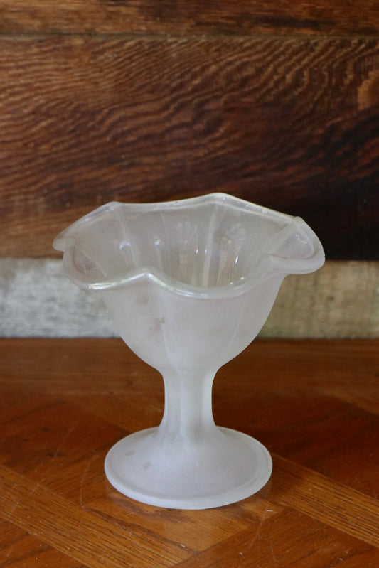 Frosted Glass Ice Cream Dish