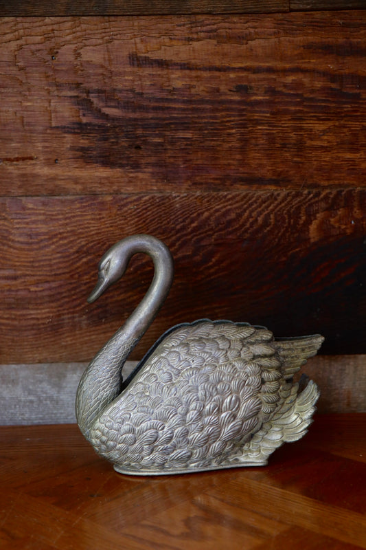 Vintage Silver Swan Napkin Holder
