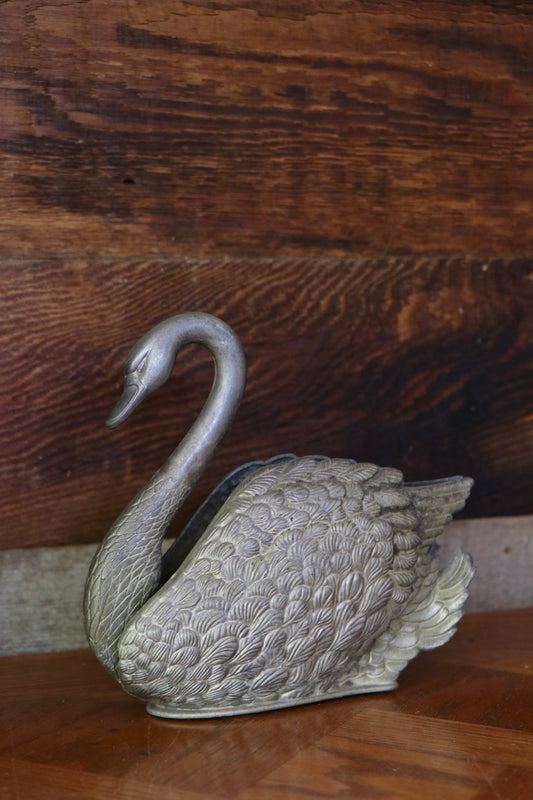 Vintage Silver Swan Napkin Holder