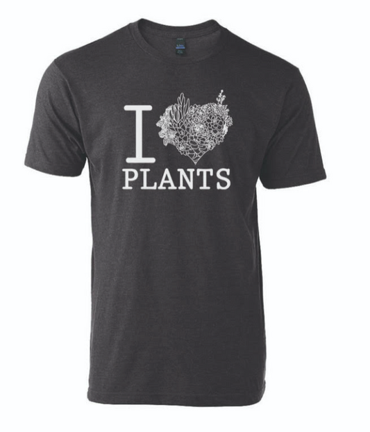 Big Red Sun's I Love Plants Unisex Short-Sleeved Tee - Charcoal